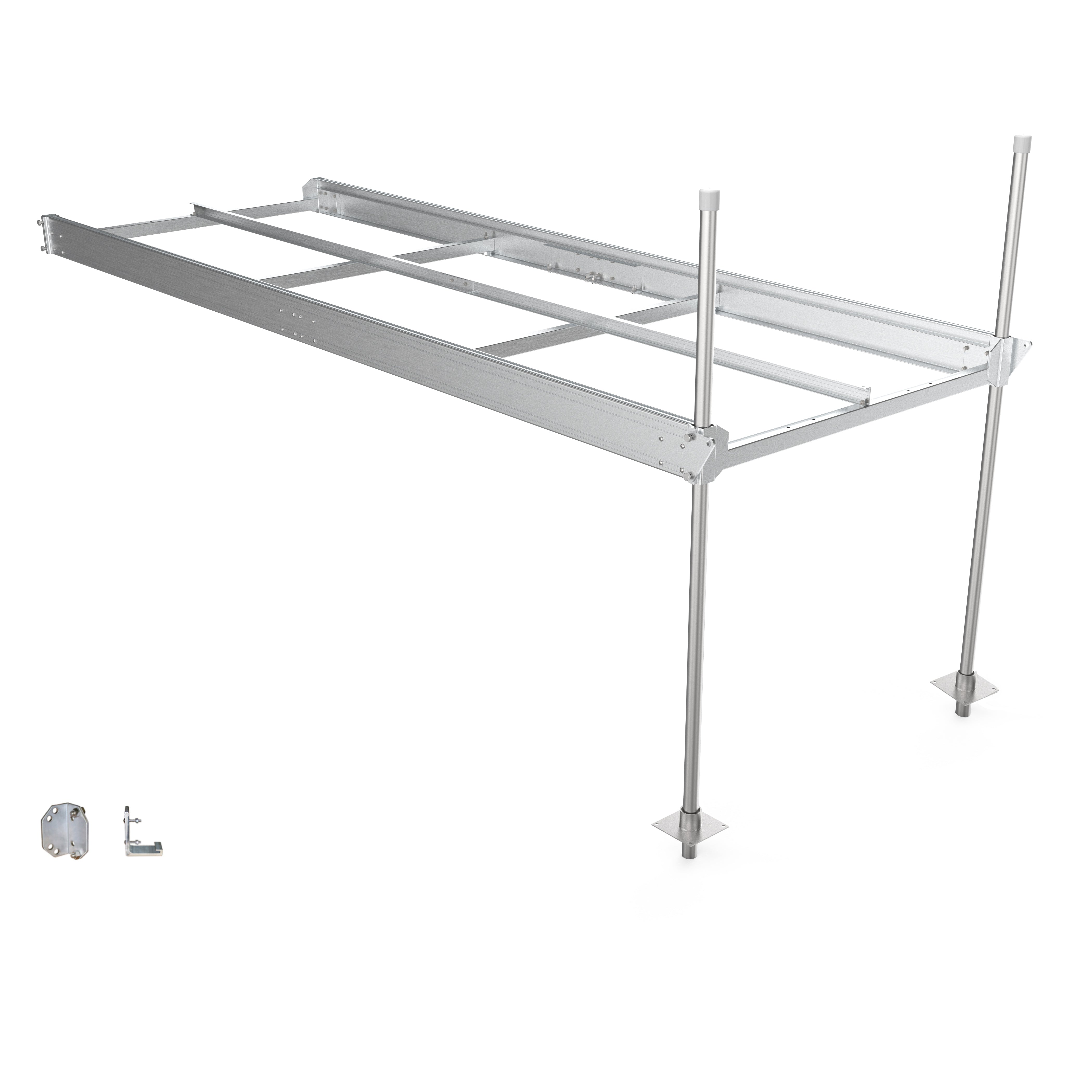 QP-427D 4'3" x 12' Kit de quai d'aluminium sur pieux (sans platelage) - 21114