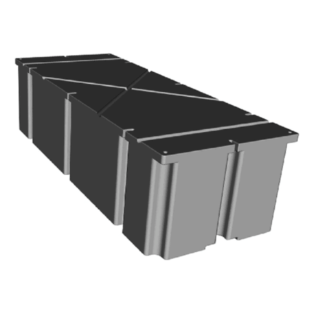 Flotteur vide HD pour patin 24 x 60 x 16 flott 750 lbs Quai Lanaudière Saint-Donat