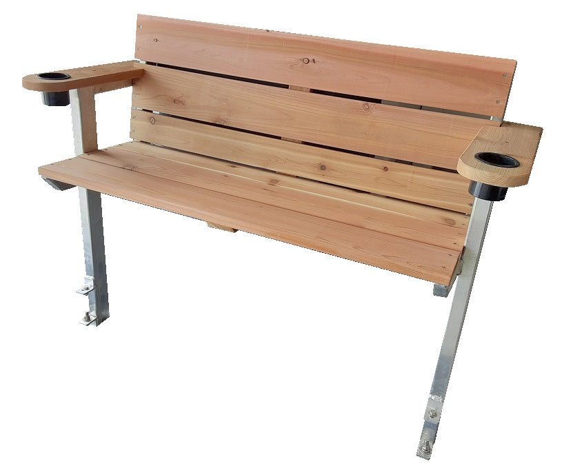 Banc double 42" - Revêtement cèdre Quai Lanaudière Saint-Donat